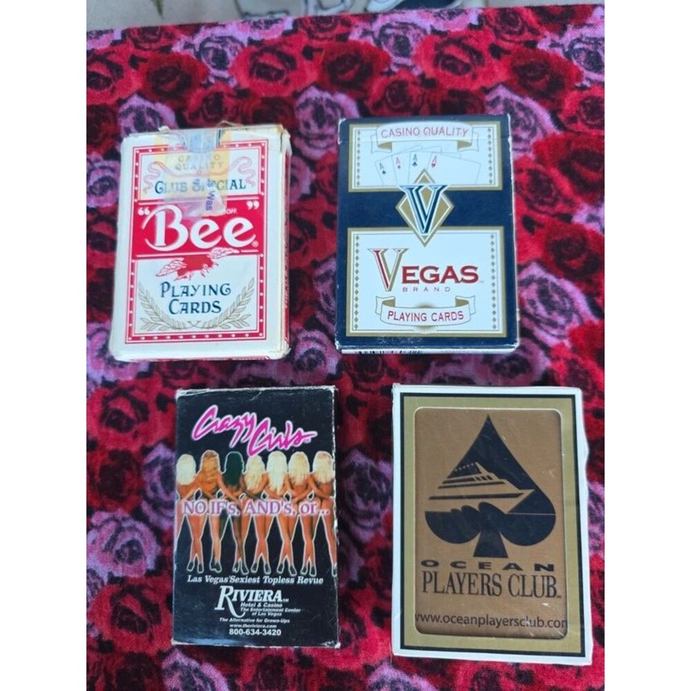 Vintage Vegas Casino Playing Cards Lot of 4 Riviera Crazy Girls, Bee Vegas Brand
